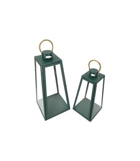 Lot de 2 Lanternes en Verre Grent 57cm Vert