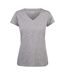 Womens/ladies Whailford V Neck T-shirt Grey Melange James Harvest-1