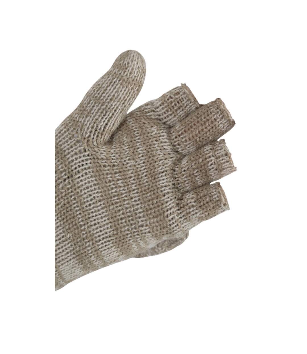 Womens/ladies mittzu fingerless knitted ski gloves dark mushroom Trespass-3