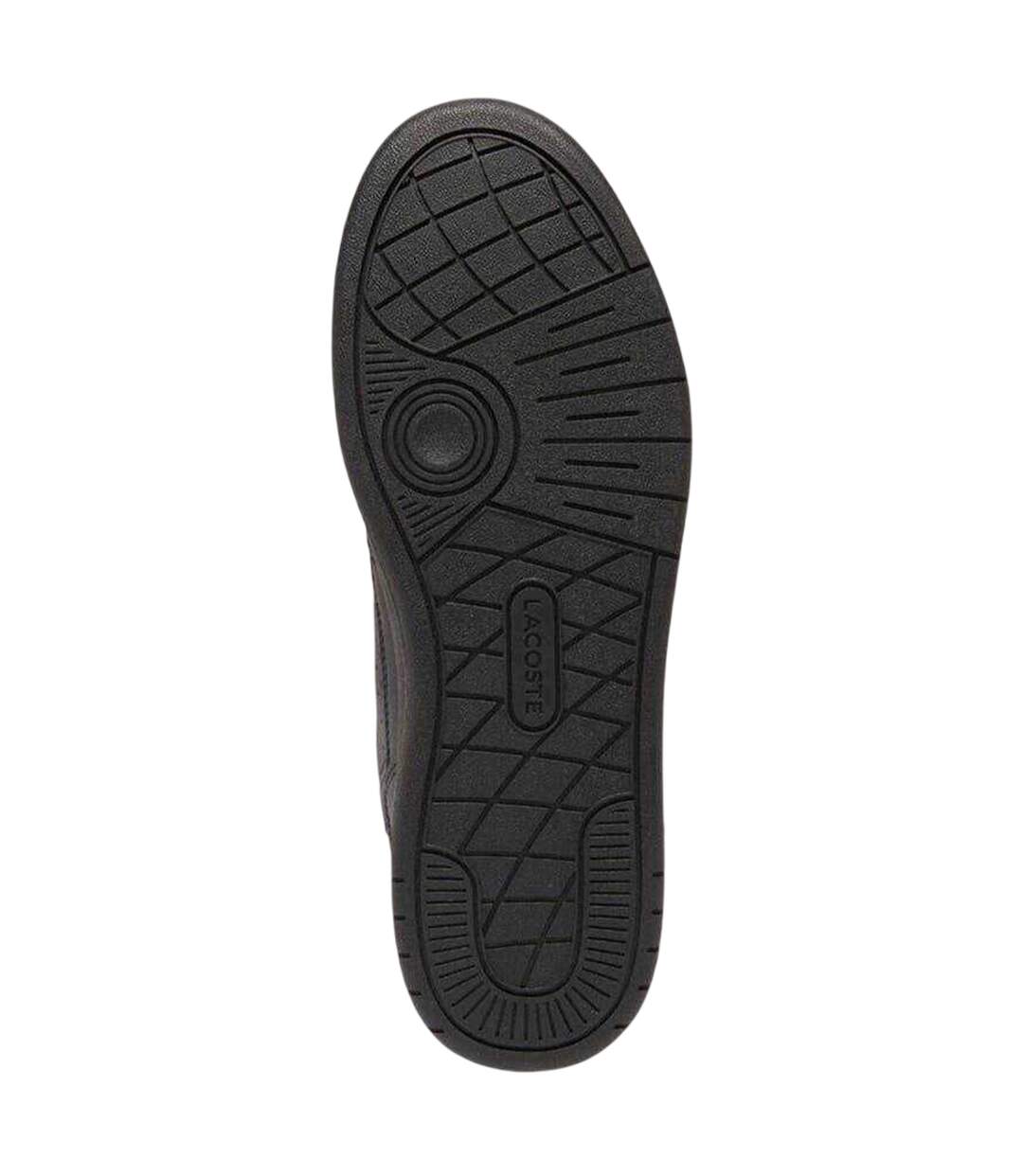 Mens T-clip Leather Flat Trainers Black Lacoste-3