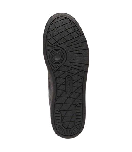 Mens T-clip Leather Flat Trainers Black Lacoste