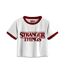 Stranger Things Womens/Ladies Distressed Logo Crop T-Shirt (White)