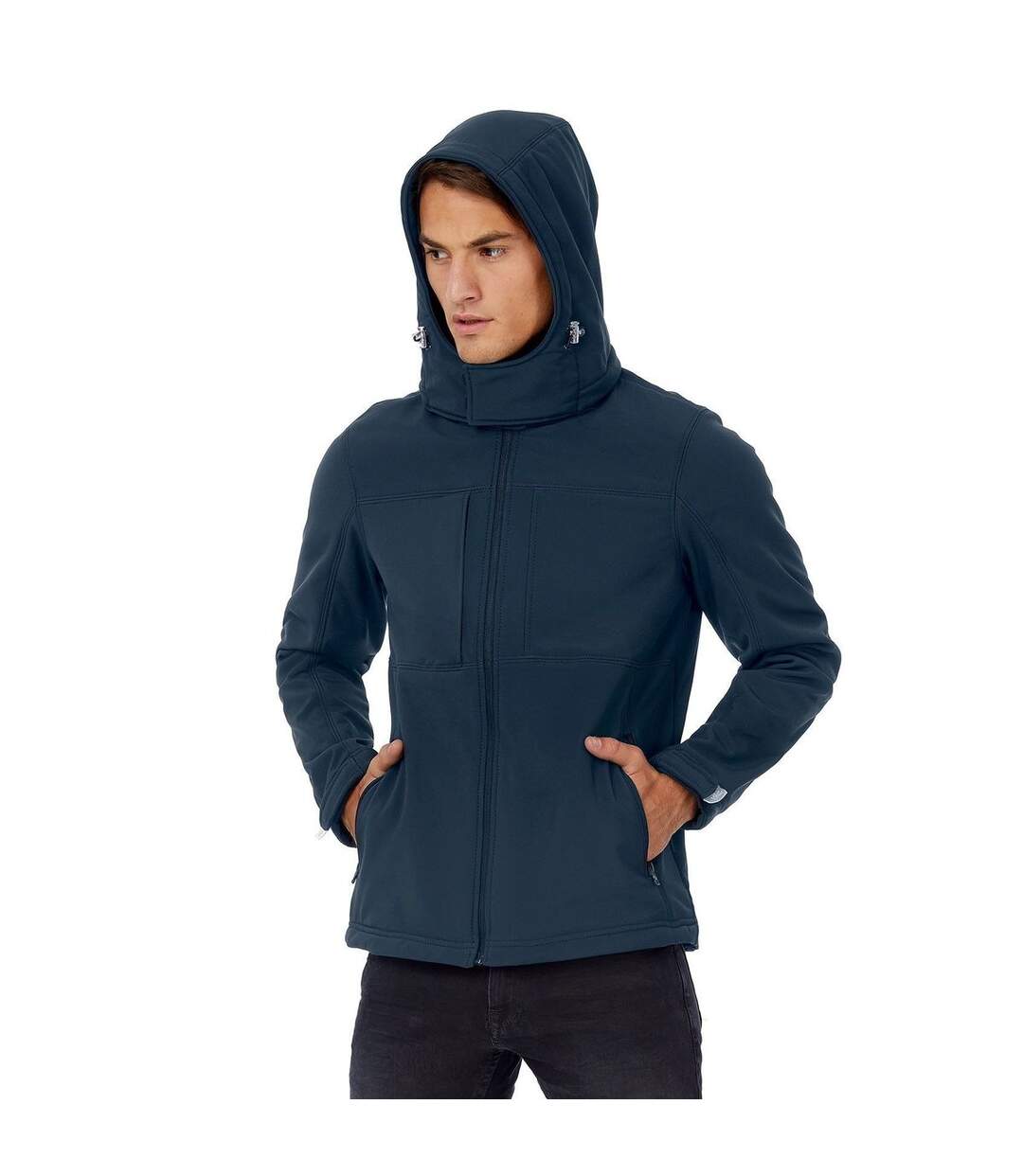 Veste softshell à capuche - hautes performances - JM950 - Bleu marine - Homme