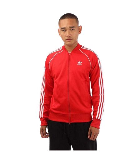 Mens Adicolor Track Jacket Red Adidas