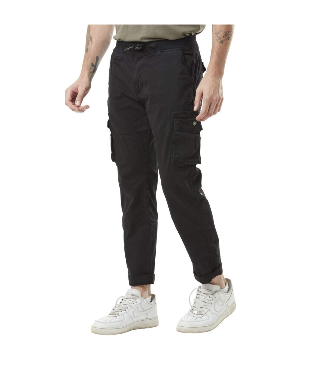 Pantalon cargo homme poches laterales avec écusson brodé en coton Ico Vondutch-2