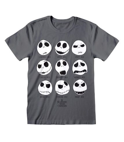 Nightmare Before Christmas Unisex Adult Jack Skellington T-Shirt (Charcoal Grey) - UTHE157