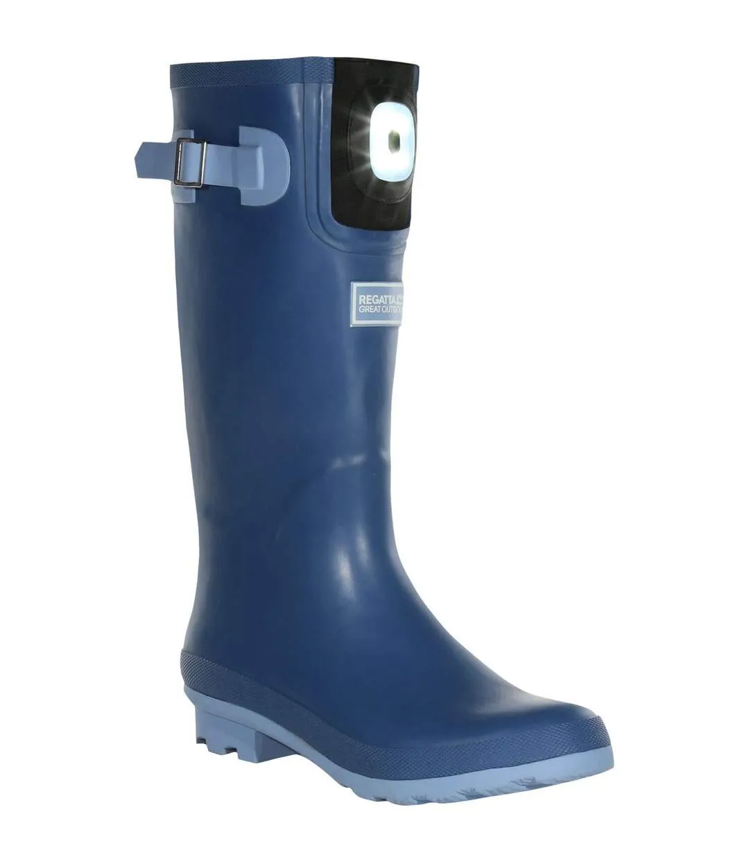 Womens/ladies Fairweather Shine Led Wellington Boots Slate Blue Regatta-2