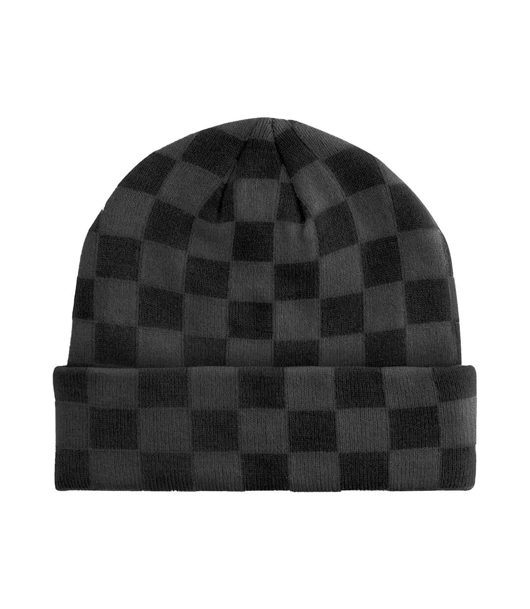 Bonnet Motif/style Damier Adulte Noir Charbon Beechfield-1
