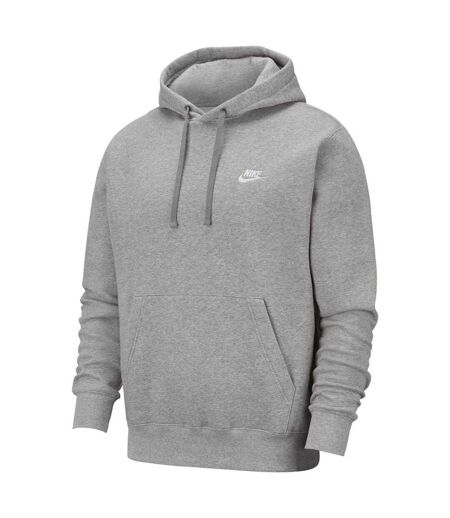 Unisex Adult Sportswear Club Hoodie Dark Grey Heather Matted Silver White Nike