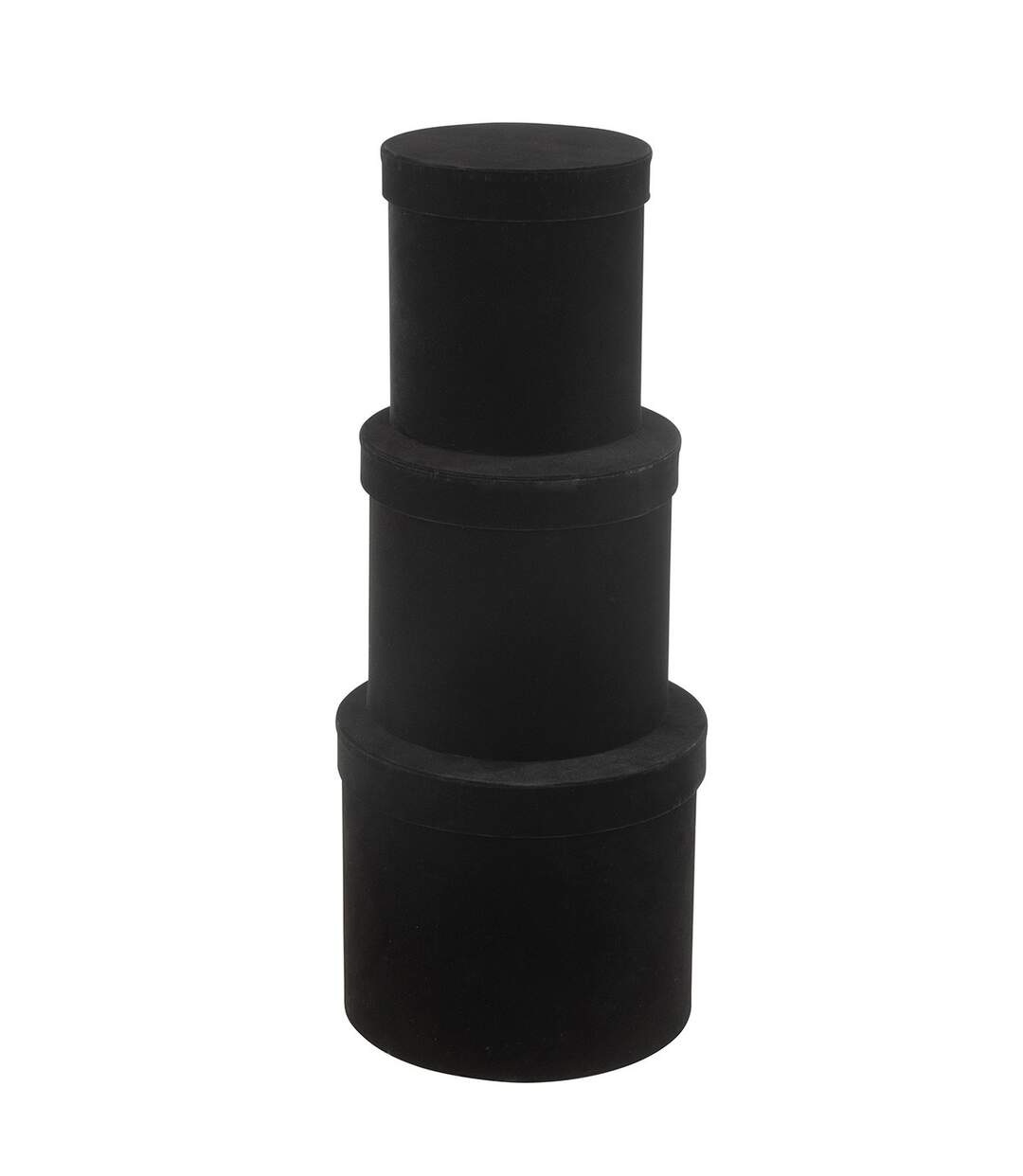 Lot de 3 Boîtes de Rangement Rondes Vaughn 27cm Noir-2