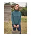 Womens/ladies Lambswool Polo Neck Jumper Teal Twist WoolOvers-1