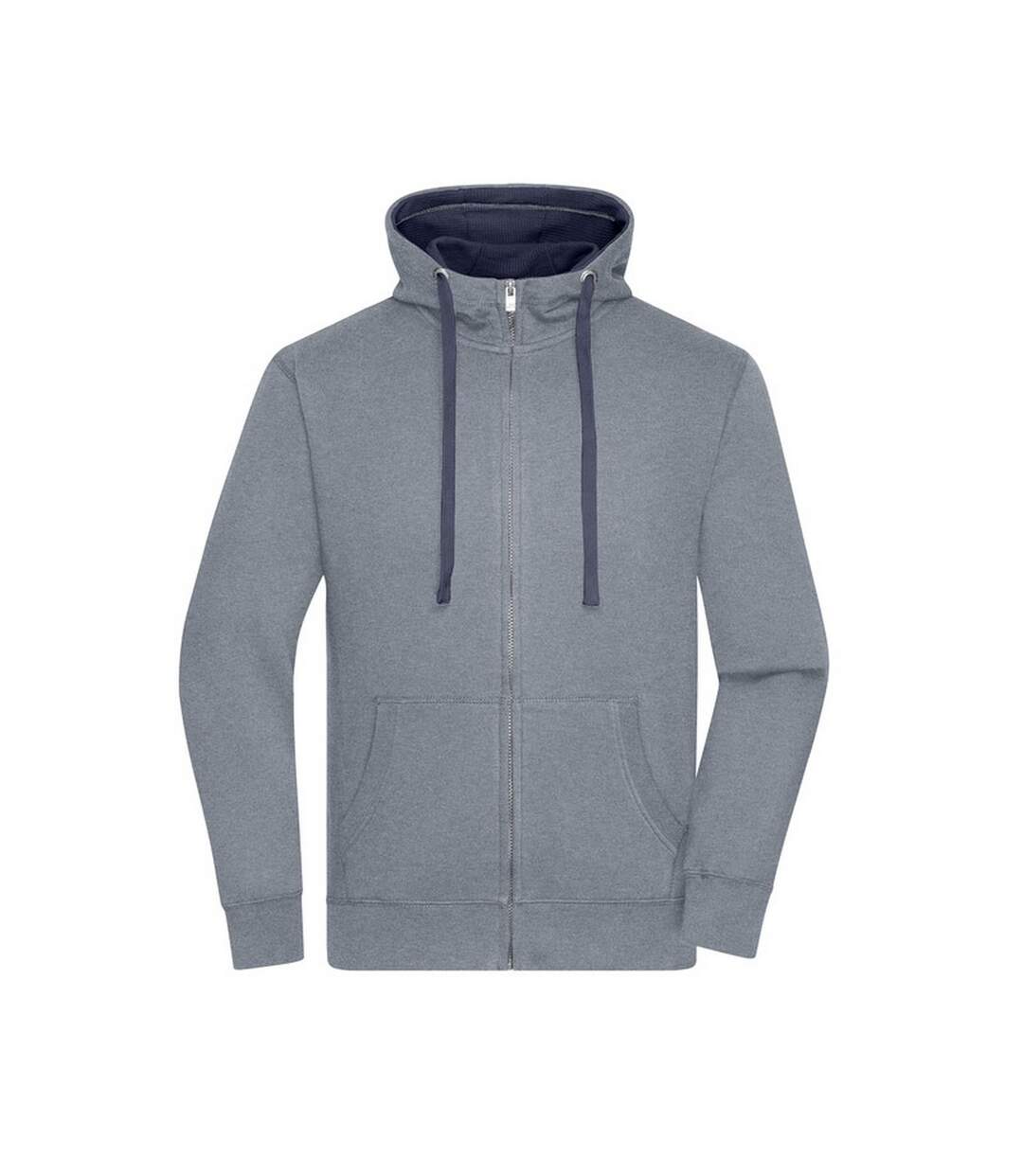 Veste À Capuche Lifestyle Homme Gris Chiné Bleu Marine James And Nicholson-1