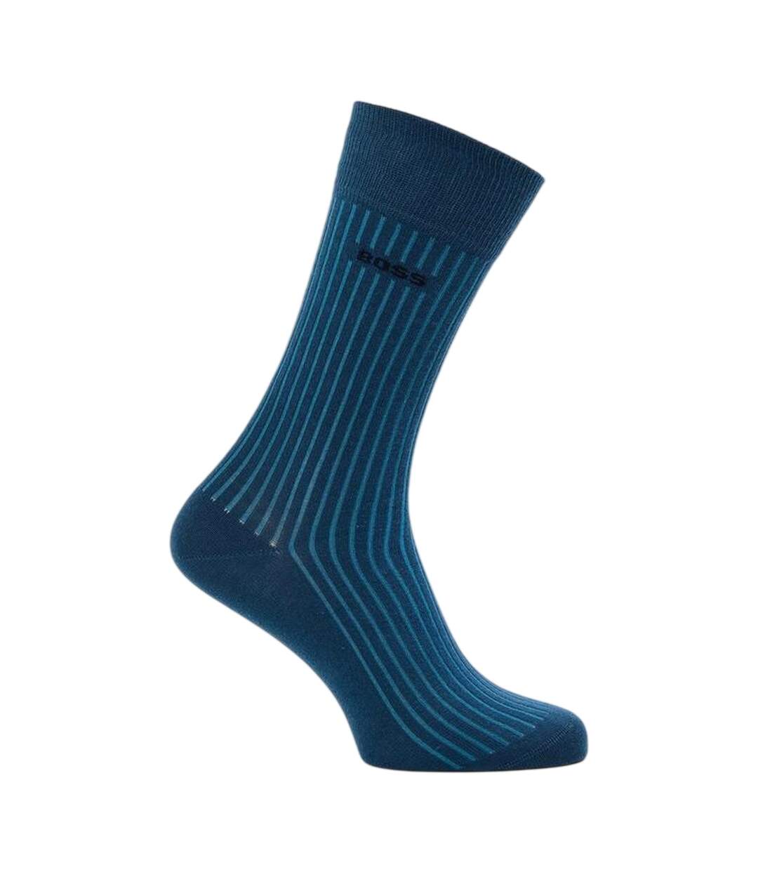 Lot De 3  Chaussettes Motif/style À Rayures Adulte Bleu Foncé Boss-3