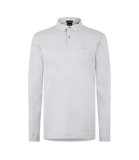 Polo Manches Longues Motif/style Logo Pirol Homme Gris Clair Boss