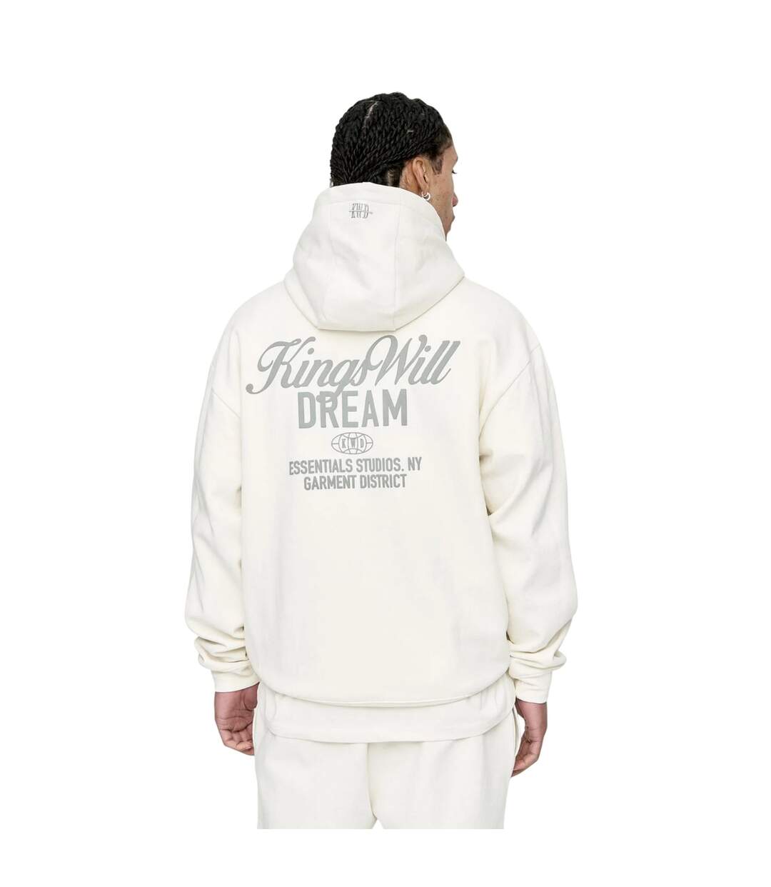 Mens Studio Script Back Print Hoodie Off White Kings Will Dream-3