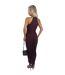 Robe Mi-longue Fête Motif/style Strass Femme Pourpre AX Paris-3