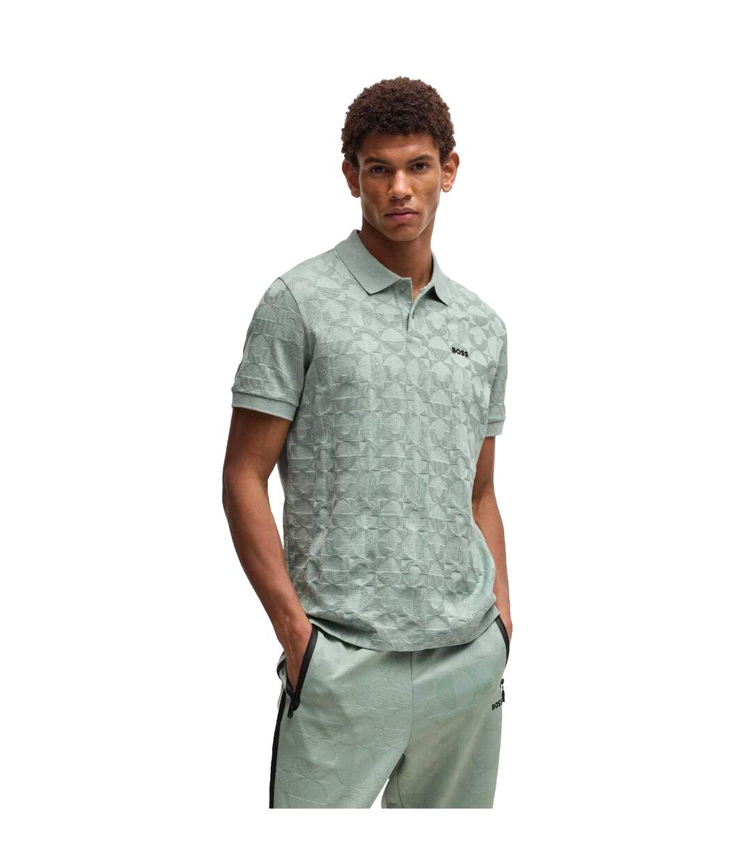 Polo Motif/style Cercle Pirax Homme Vert Boss-4