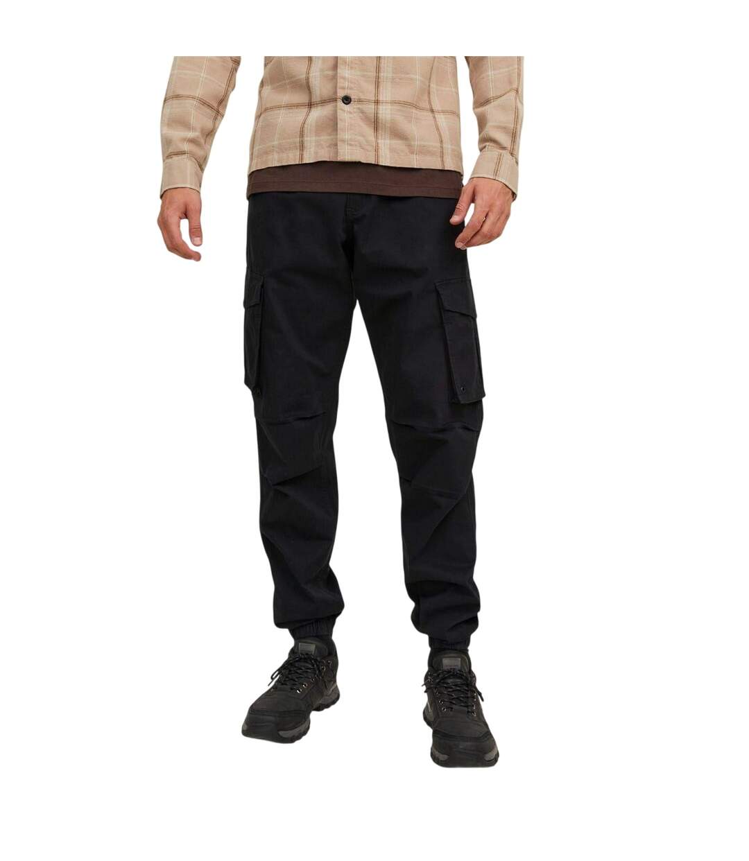 Mens Plain Cargo Trousers Black Jack And Jones-2