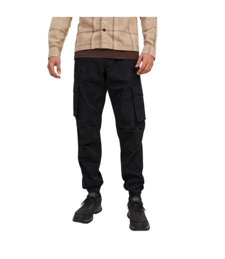 Mens Plain Cargo Trousers Black Jack And Jones