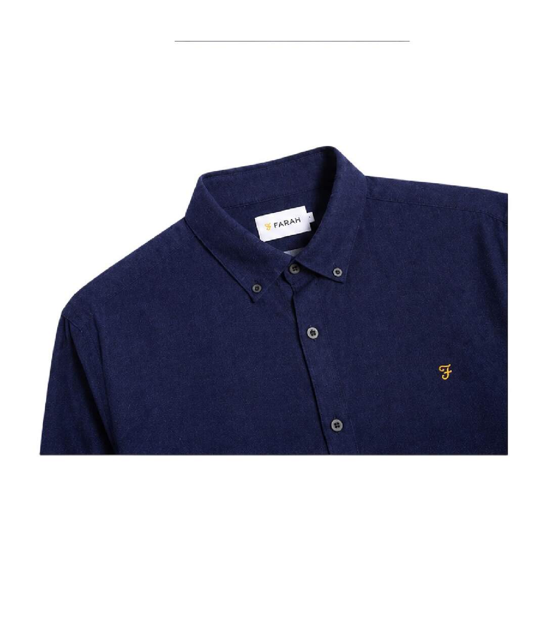 Mens Regular Button-down Shirt True Blue Farah-3