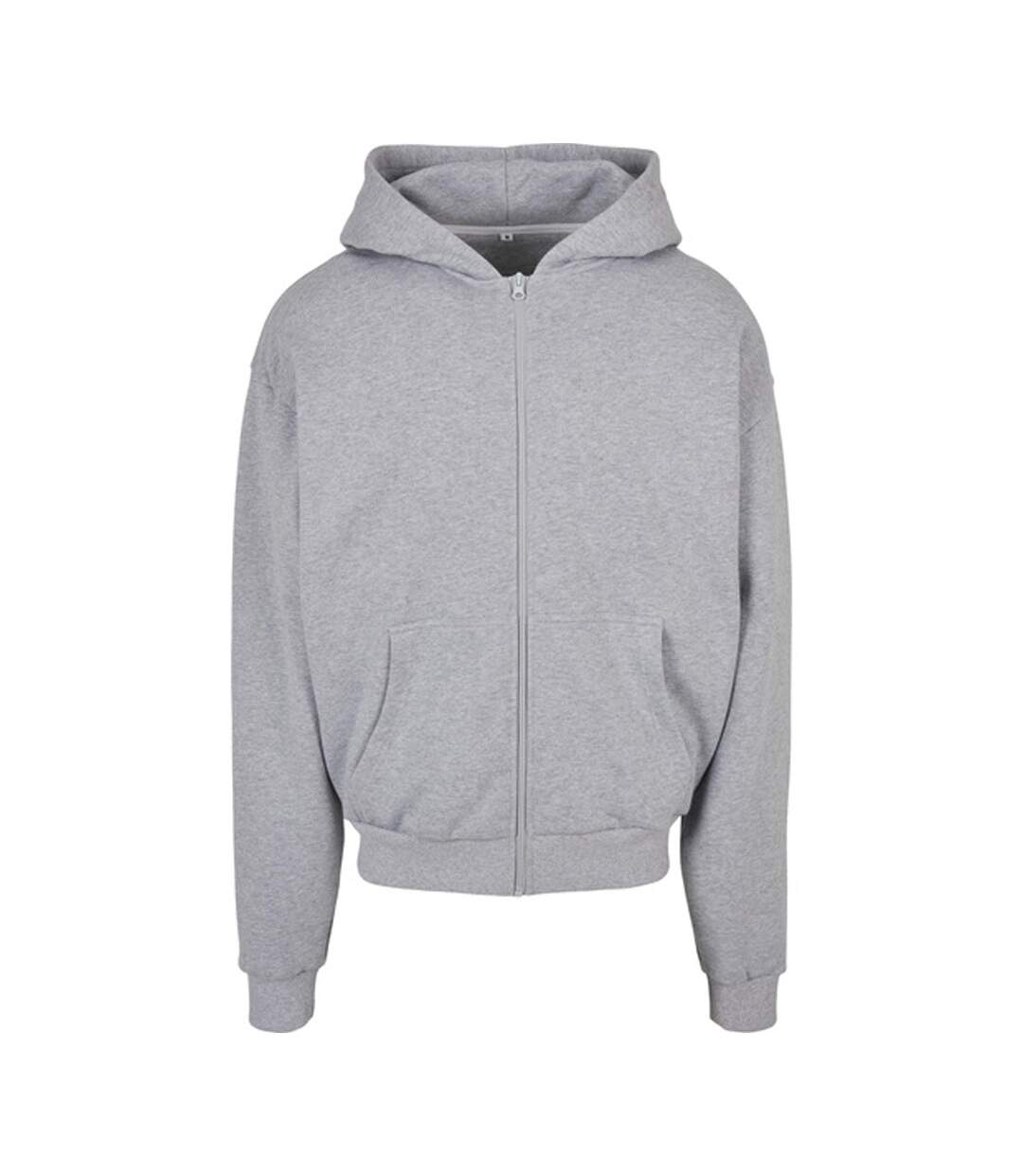 Sweat À Capuche Adulte Gris Chiné Build Your Brand-1