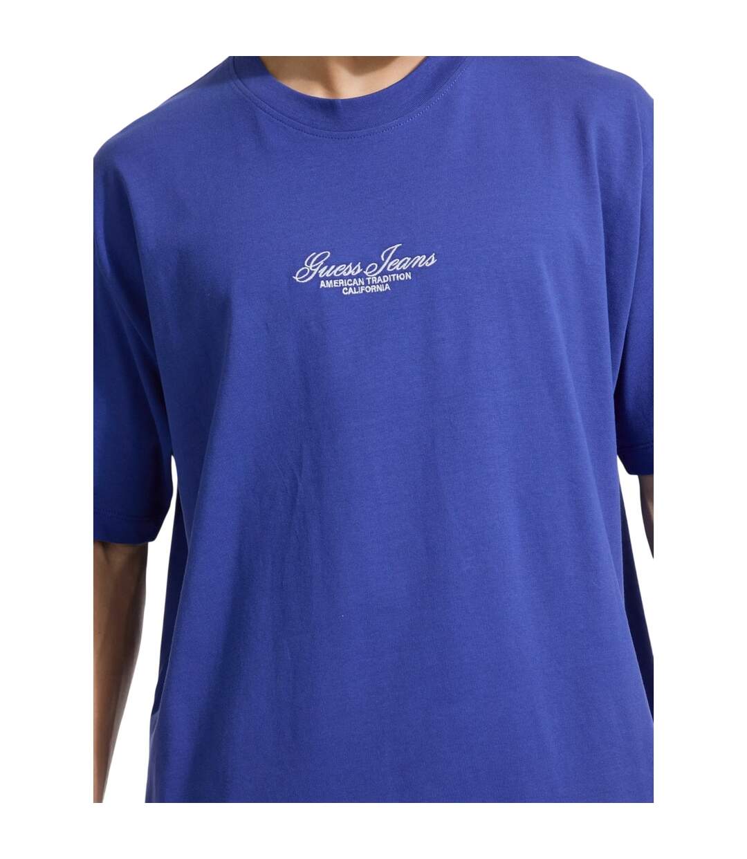 Mens Script Regular T-shirt Regal Blue Guess-4