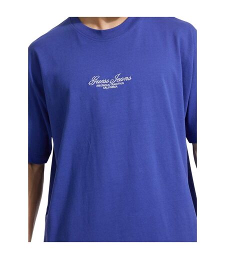 Mens Script Regular T-shirt Regal Blue Guess