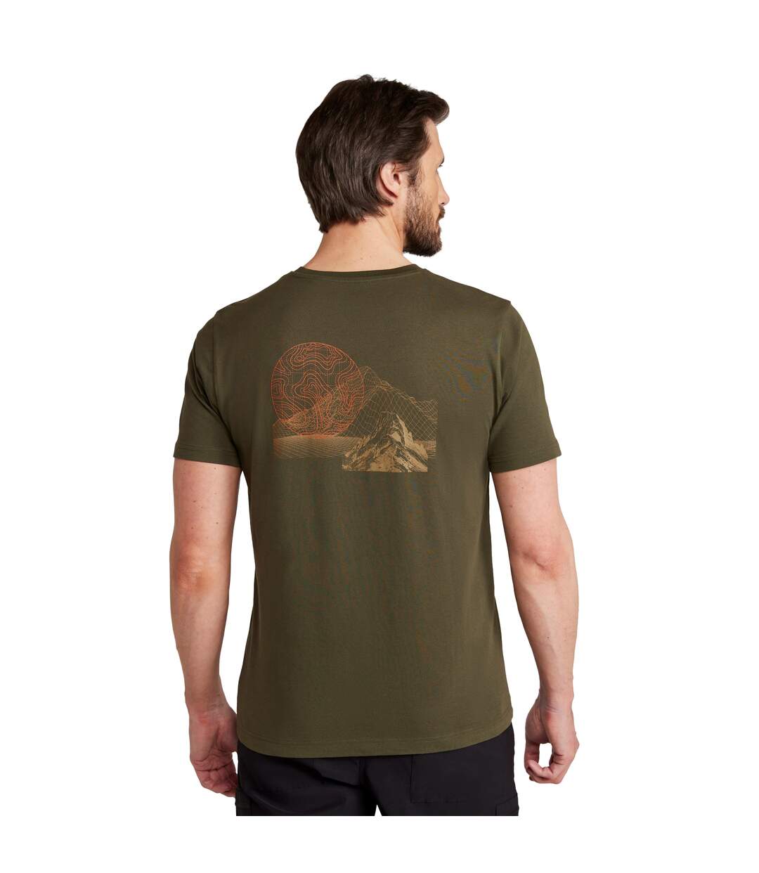 Mens mountain grid t-shirt green Mountain Warehouse-2