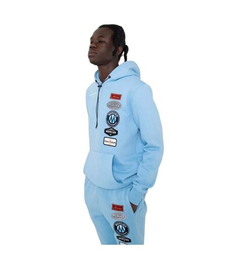 Mens Badge Hybrid Hoodie Sky Mercier