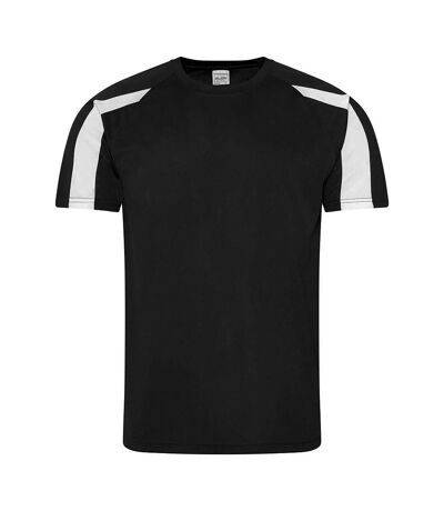 AWDis Cool Mens Contrast Moisture Wicking T-Shirt (Jet Black/Arctic White)