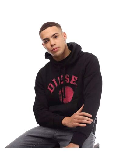 Mens Distorted Hoodie Black Diesel
