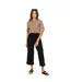 Womens/ladies Relaxed Wide Leg Trousers Black Brave Soul-1