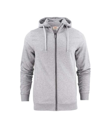 Mens Overhead Melange Full Zip Hoodie Grey Printer