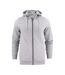 Mens Overhead Melange Full Zip Hoodie Grey Printer-1