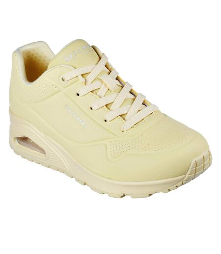 Womens/ladies Uno Stand On Air Pastel Trainers Yellow Skechers