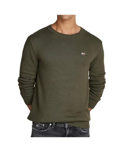 Pull kaki homme tommy hilfiger slim essntls - s
