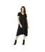 Maine Womens/Ladies Plain V Neck Short-Sleeved Midi Dress (Black) - UTDH6159