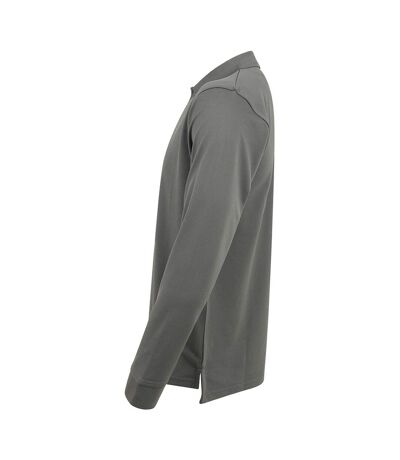 Henbury Mens Coolplus Moisture Wicking Long Sleeve Polo Shirt (Charcoal Grey) - UTRW4751