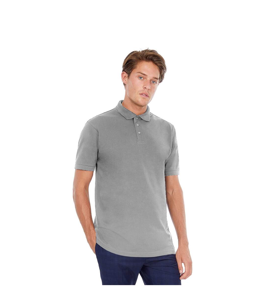 Polo à manches courtes safran homme gris B&C