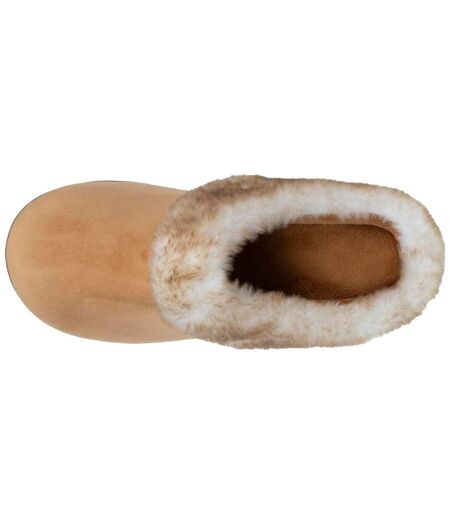 Isotoner Chaussons Mules femme velours ultra doux, compensées