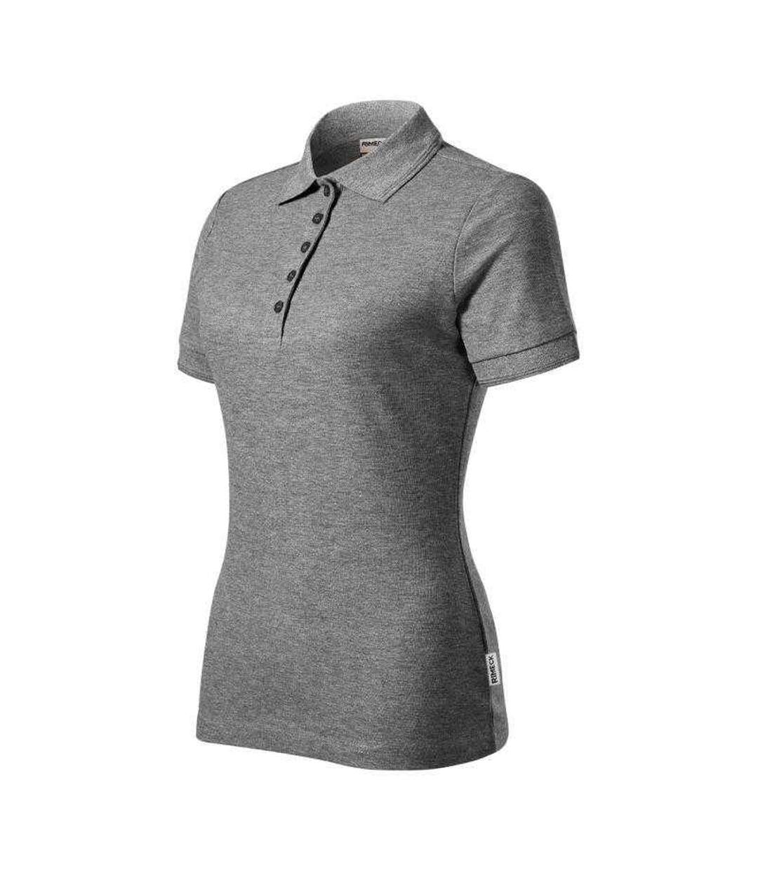 Womens/ladies Reserve Work Polo Shirt Dark Grey Melange Rimeck-3