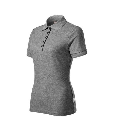 Womens/ladies Reserve Work Polo Shirt Dark Grey Melange Rimeck