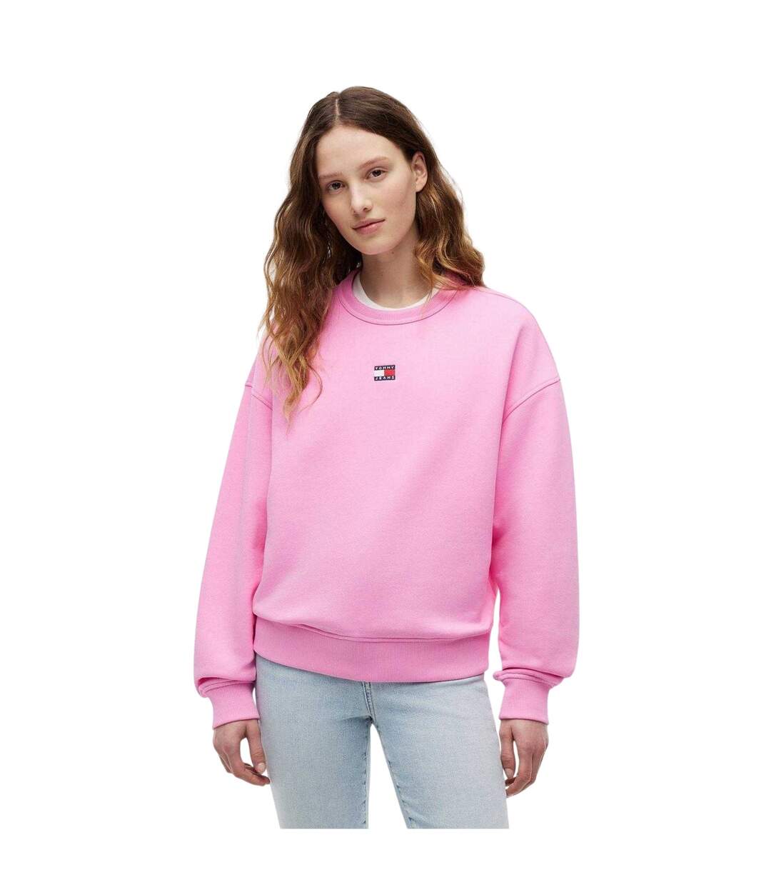 Sweat Motif/style Badge Femme Rose Tommy Jeans-1