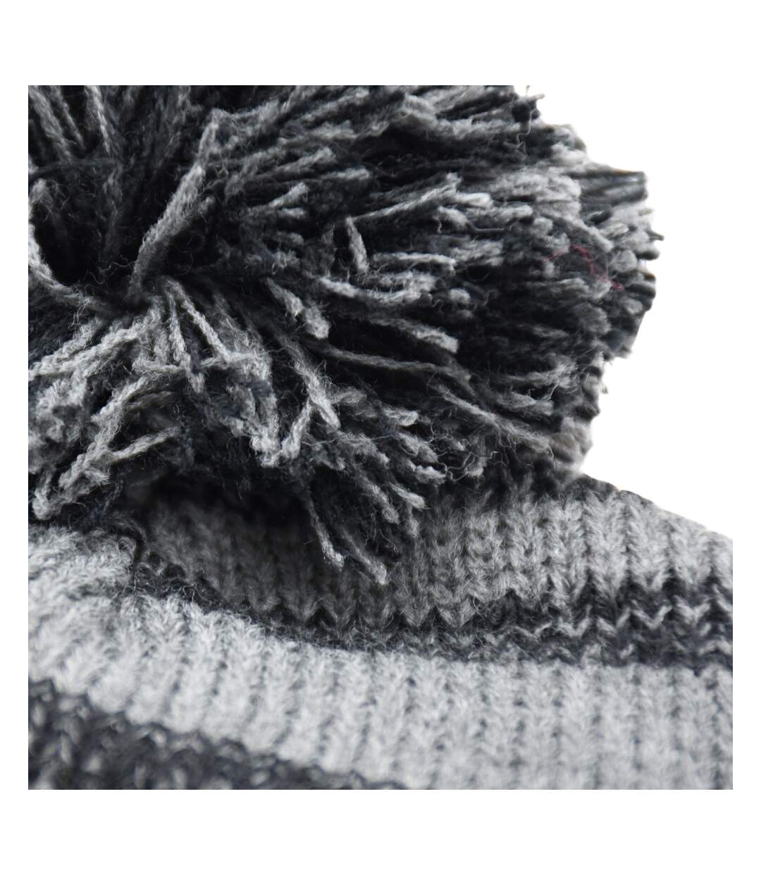 Bonnet À Pompon Noir Gris Precision-3