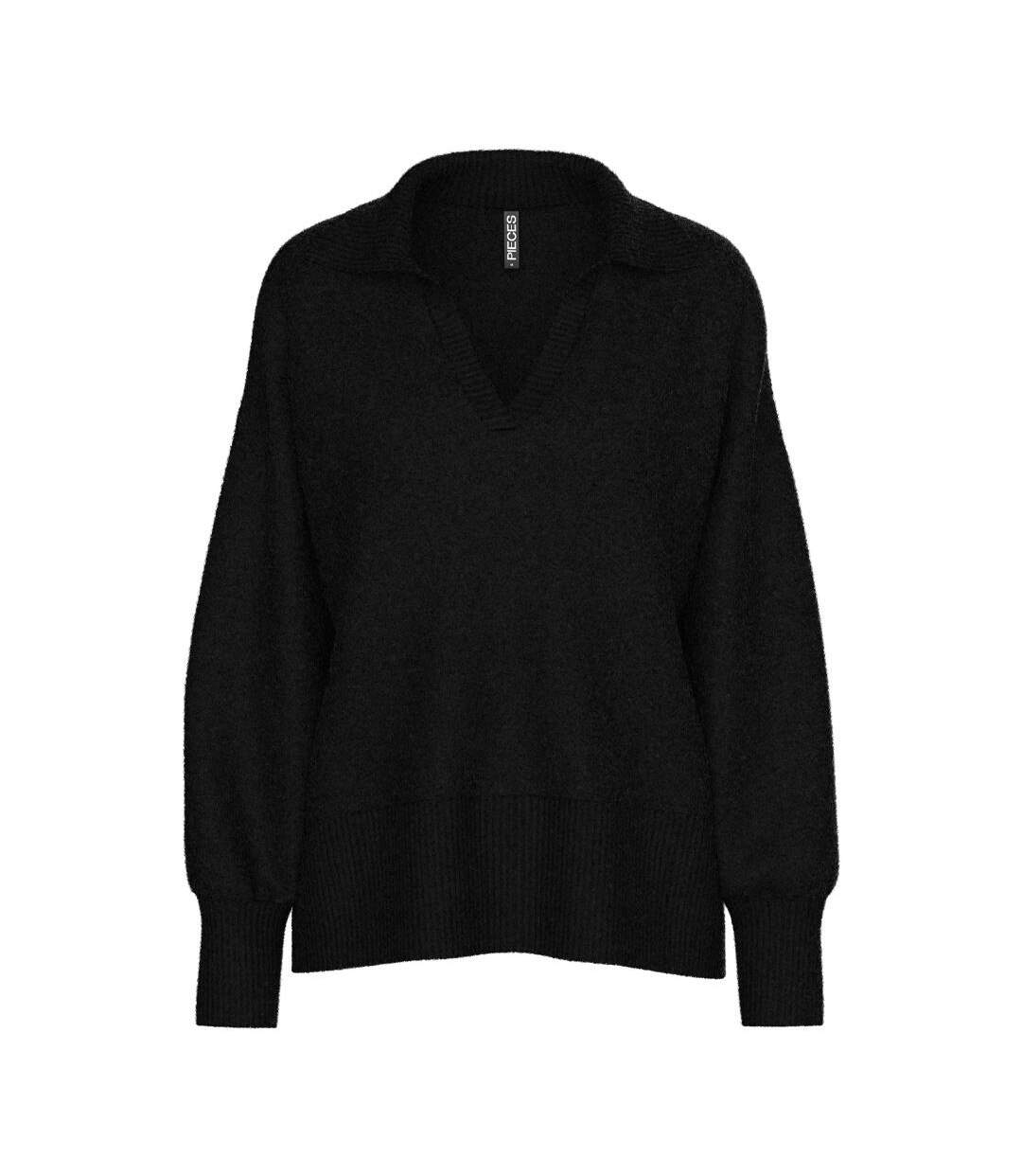 Pull noir femme pieces malou-1
