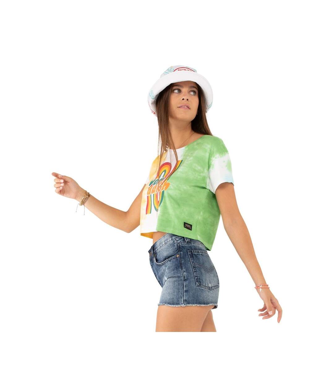 Crop Top Tie and Dye femme en coton Bow Vondutch-4