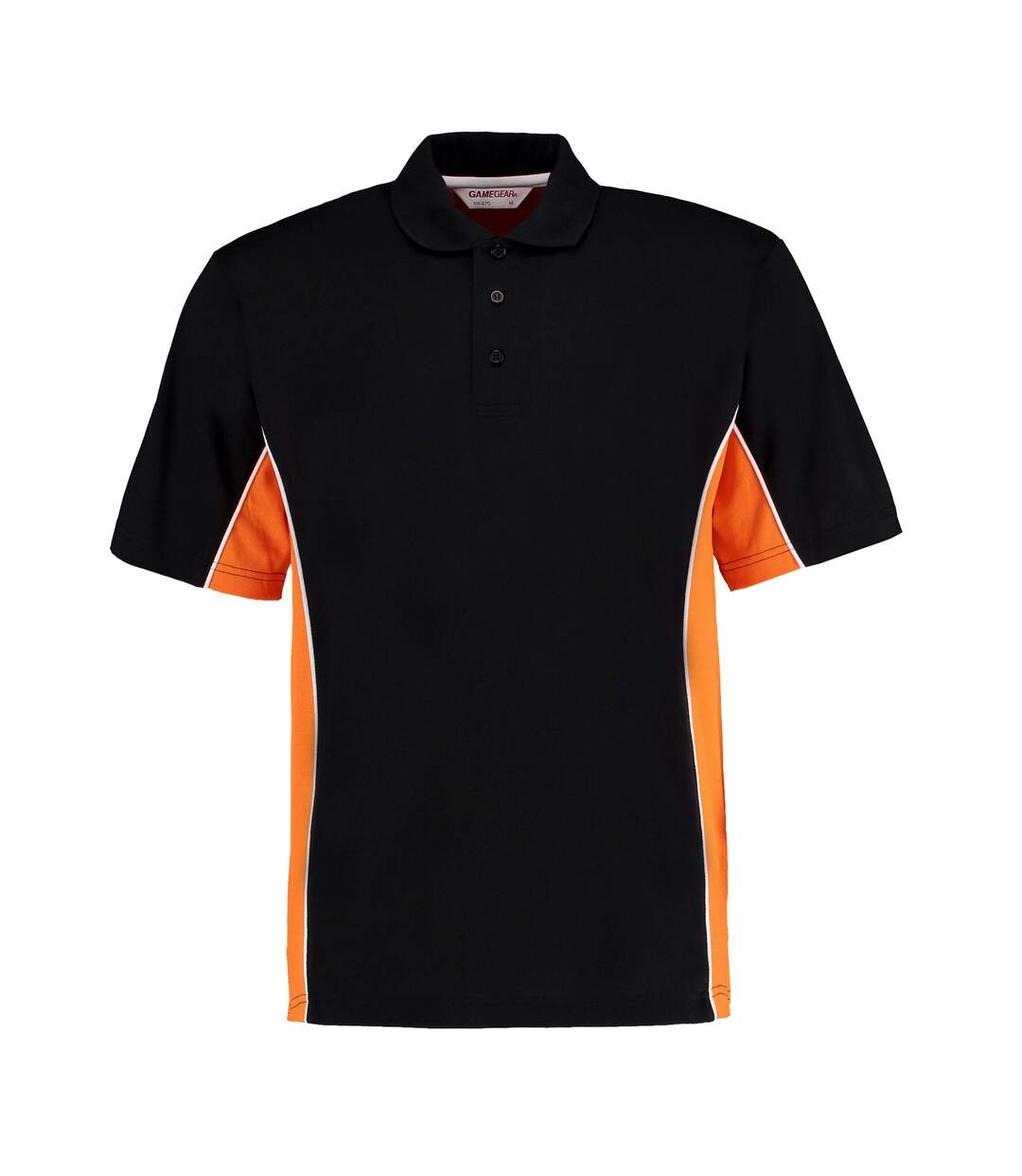 Mens track classic polo shirt black/orange/white GAMEGEAR