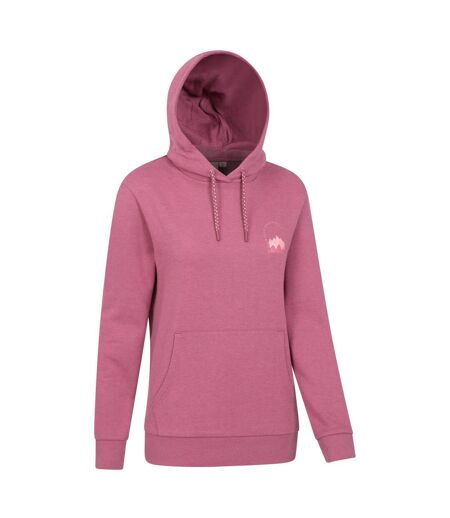 Womens/ladies mountain scene jersey hoodie pink Mountain Warehouse