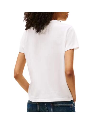 T-shirt blanc/jaune femme tommy hilfiger tjw reg essential