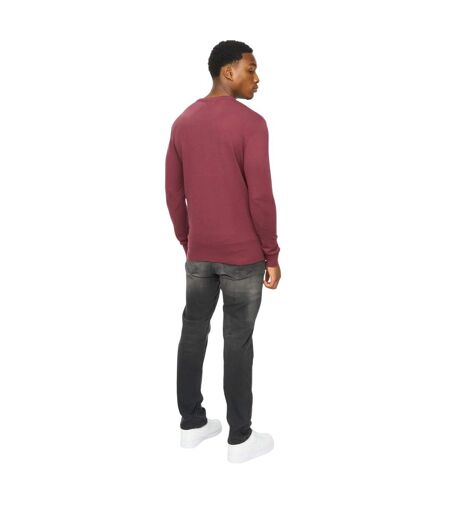 Mens Consenza Knitted Crew Neck Sweatshirt Raisin Duck And Cover